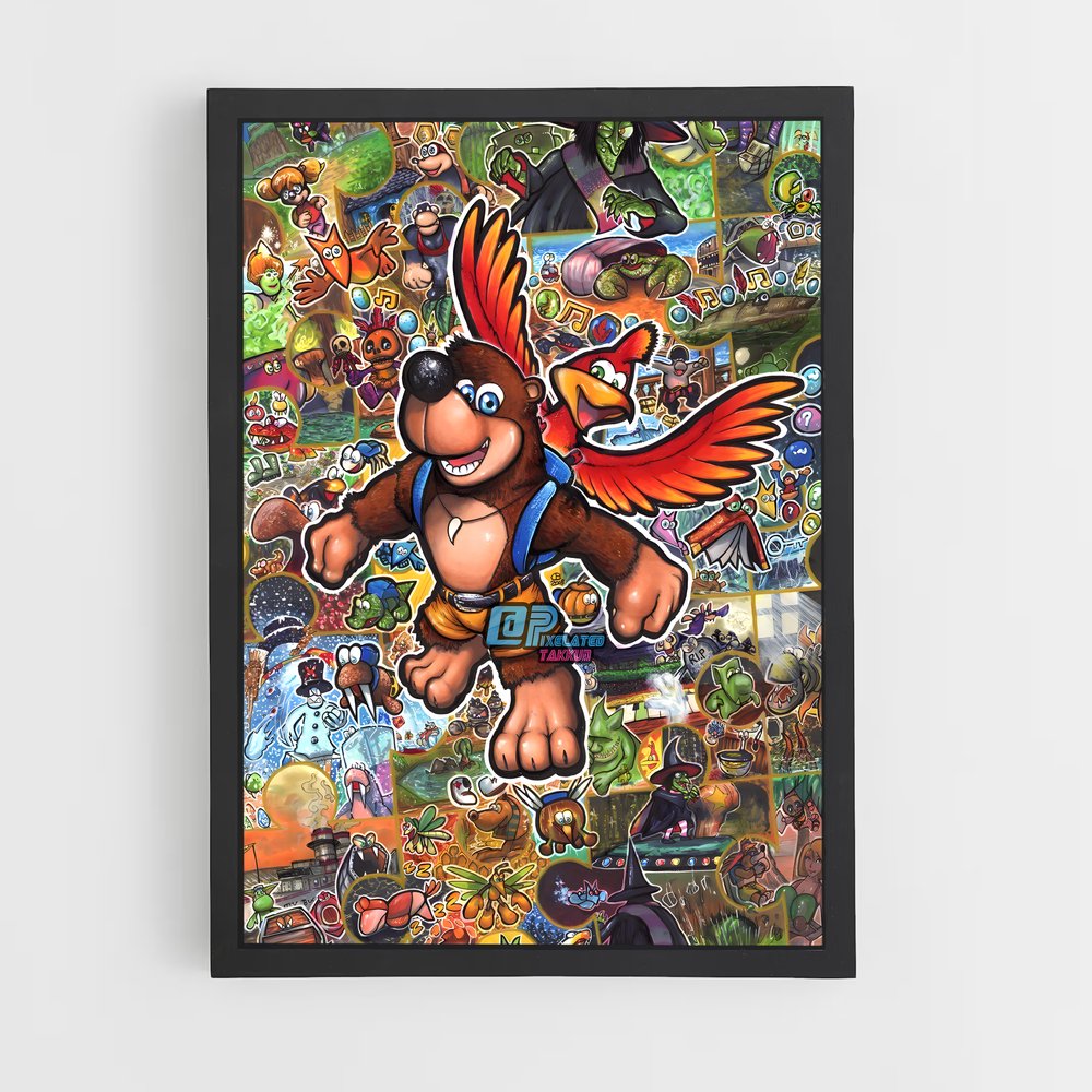 Poster Banjo's Adventure – affiche Super Smash Bros (vue 2)